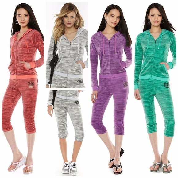 NWT Juicy Couture ‘Space-Dyed’ Heather Grey Hooded Velour Track Jacket - Small - Picture 12 of 12